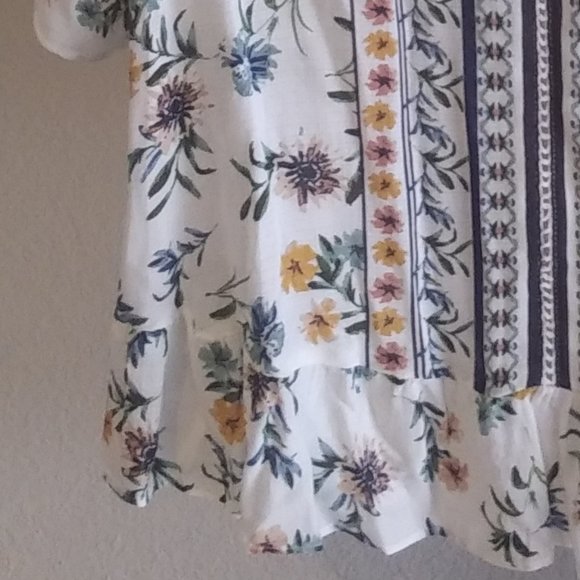 Lucky Brand Floral & Border Peasant Blouse - Picture 5 of 8